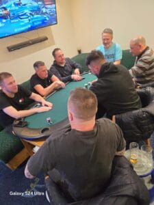 Group of men playing poker around a table