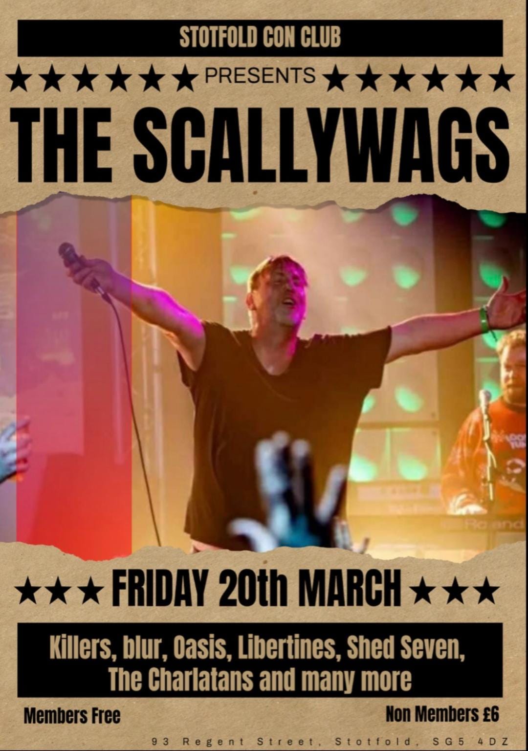 The Scallywags live music event poster