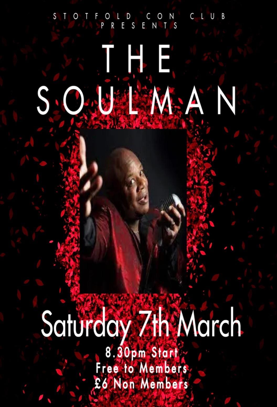Soul music night poster at Stotfold Con Club